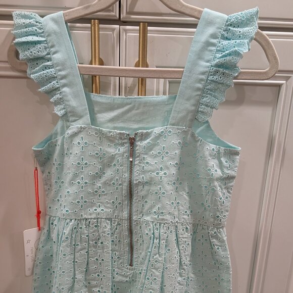 NWT - EGG New York Girls Melody Eyelet Dress in Aqua - Size 7Y - Timeless - Picture 4 of 7